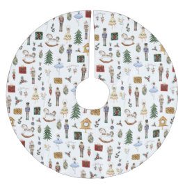 Nutcracker röd guld Sockerplommon - jul Julgransmatta Borstad Polyester