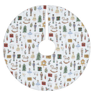 Nutcracker röd guld Sockerplommon - jul Julgransmatta Borstad Polyester