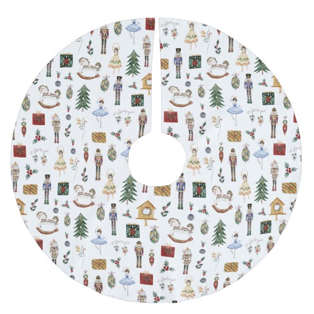 Nutcracker röd guld Sockerplommon - jul Julgransmatta Borstad Polyester (Framsidan)