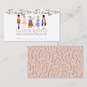 Nutcracker Rosa Baby Shower Diaper Raffle Biljett Tilläggskort