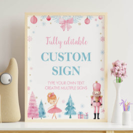 Nutcracker Rosa Fairy Födelsedagsfest Anpassningsb Poster