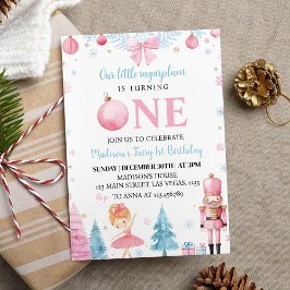 Nutcracker Rosa Fairy Födelsedagsfest inbjudan