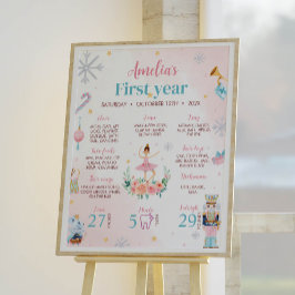 Nutcracker Rosa Första födelsedag Milestone Poster