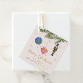 Nutcracker, rosa gåvor etiketter