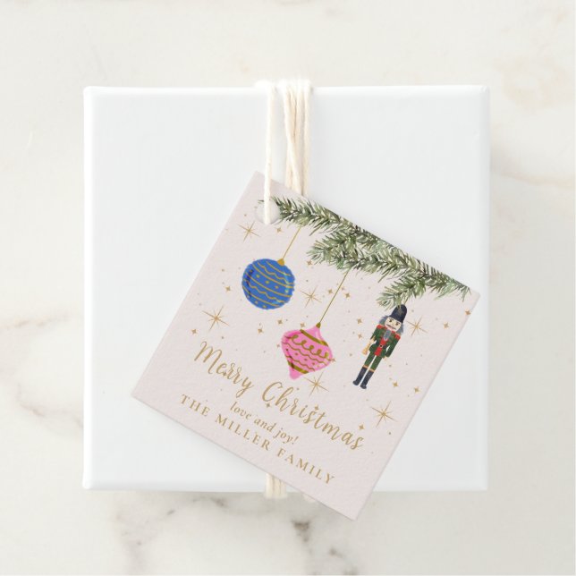 Nutcracker, rosa gåvor etiketter (På plats)