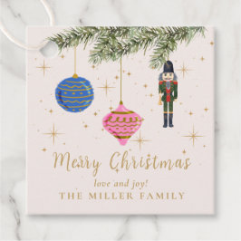 Nutcracker, rosa gåvor etiketter