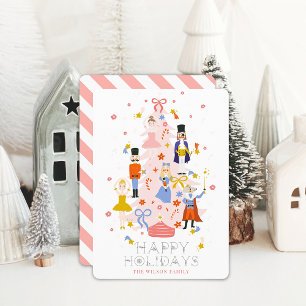 Nutcracker Rosa Julgran Julkort
