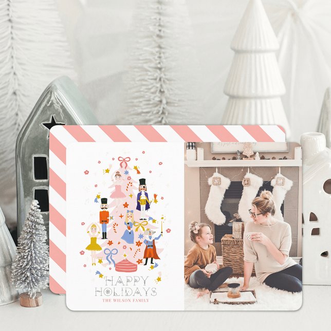 Nutcracker Rosa Julgran Photo Helgdag Card Julkort (Skapare uppladdad)