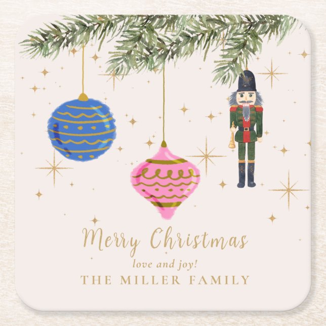 Nutcracker, rosa underlägg papper kvadrat (Framsidan)