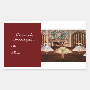 "Nutcracker Season's Greetings Gift Märkre Sticker Rektangulärt Klistermärke