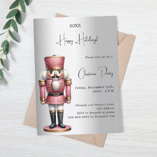 Nutcracker silver jul Party Inbjudningar