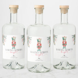 Nutcracker Skapar Spirits Bright jul Gift Spritflaskor Etikett