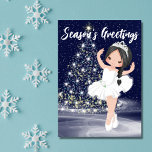 Nutcracker Snö Queen Ballerina-julen Helgkort<br><div class="desc">Den vackra helgdag är centrerad kring Nutcracker-produktionen. Denna utformning inspirerades av Snö drottningens dans i delstaten Snö. Andra hårtoner och färg- och hudtoner finns tillgängliga för ballerina. Om du vill ha ändringar kontaktar du mig med knappen chatta på den här sidan. Vissa bilder från MUJKA.</div>