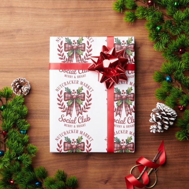 Nutcracker Social Club Shopping Marknad Grupp  Presentpapper (Julgåva)