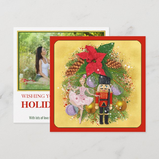 Nutcracker Soldier Sugar Plum Fairy God Jul Julaft (Fram/baksida)