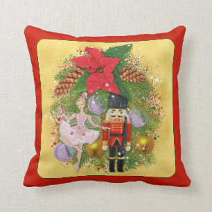 Nutcracker Soldier Sugar Plum Fairy Julafton Kudde