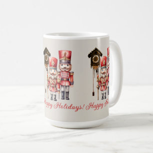Nutcracker Soldiers Glad helg Clock Kaffemugg
