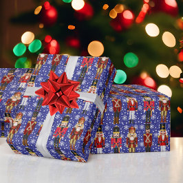 Nutcracker Soldiers Söt jul Blue Snö BG Presentpapper