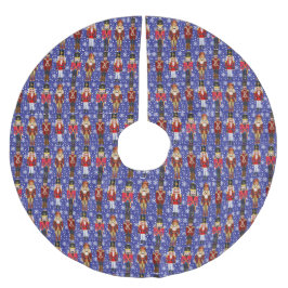 Nutcracker Soldiers Söt jul Blue Snö Julgransmatta Borstad Polyester