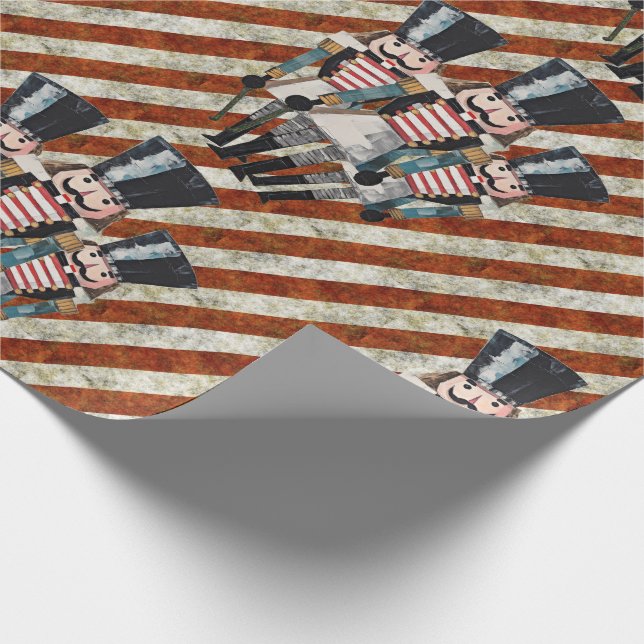 Nutcracker Soldiers Stripes  Presentpapper (Hörn)