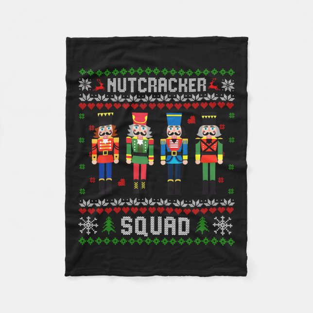 Nutcracker Squad Ballet Dance Julmatchning F Fleecefilt (Framsidan)