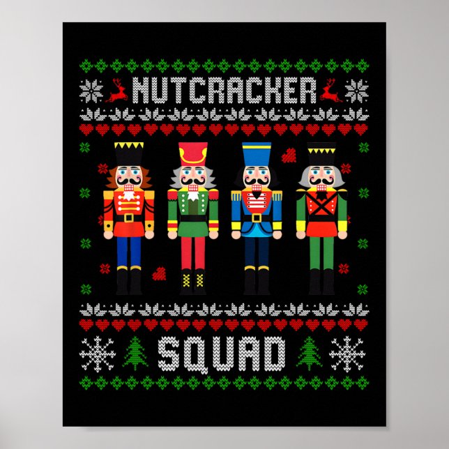 Nutcracker Squad Ballet Dance Julmatchning F Poster (Framsidan)