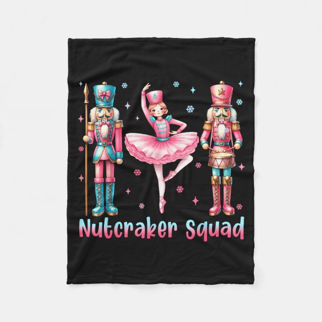 Nutcracker Squad Ballet Dance Merry Christmas Wome Fleecefilt (Framsidan)