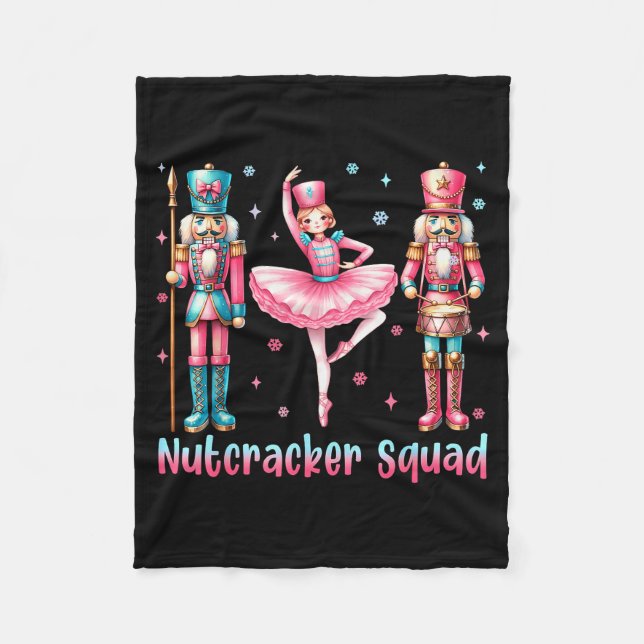 Nutcracker Squad Ballet Dance Merry Christmas Wome Fleecefilt (Framsidan)