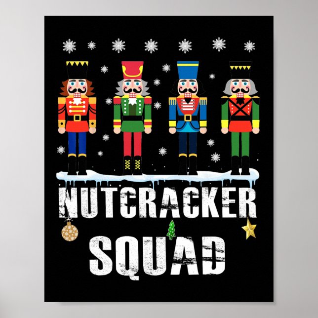 Nutcracker Squad Byllet Dans Matchande Familj Jul Poster (Framsidan)