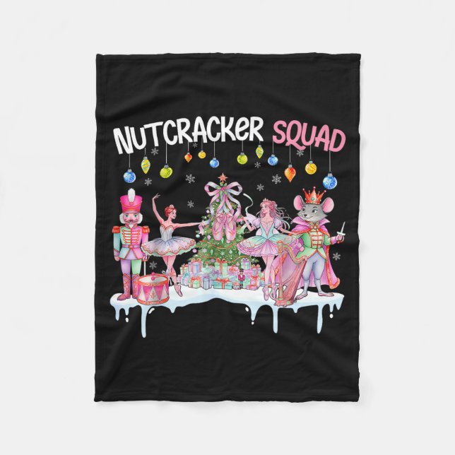 Nutcracker Squad Christmas Nk Ballet Sugar Plum Fa Fleecefilt (Framsidan)
