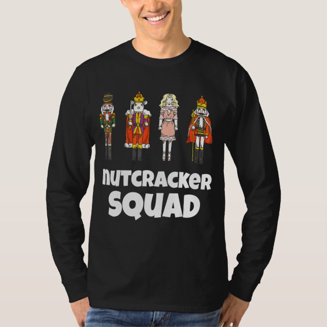 Nutcracker Squad Family Matching Pajamas Julafton  T Shirt (Framsida)