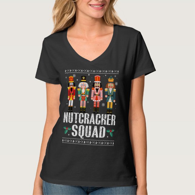 Nutcracker Squad Funny jul Pajama Helgdag Ba T Shirt (Framsida)