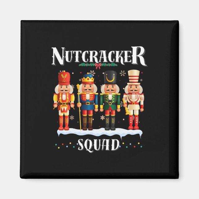 Nutcracker Squad jul Pajama Helgdag Roligt Fest Magnet (Framsidan)