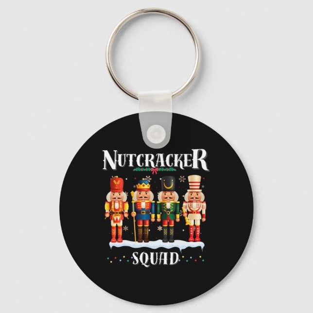 Nutcracker Squad jul Pajama Helgdag Roligt Fest Nyckelring (Framsida)