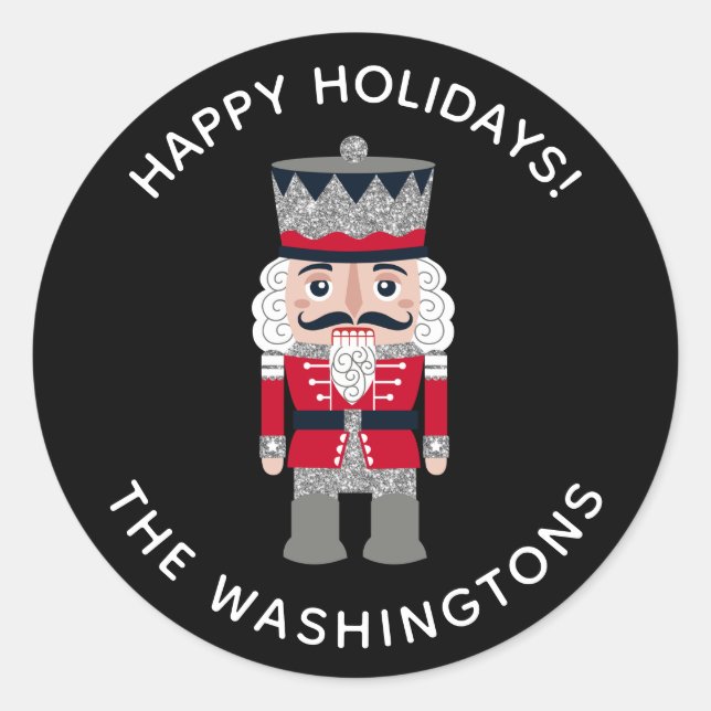 Nutcracker Sticker Runt Klistermärke (Framsida)