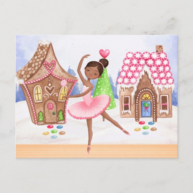 Nutcracker Sugar Plum Fairy Ballet-jul Helg Vykort (Framsida)