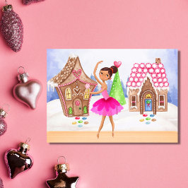 Nutcracker Sugar Plum Fairy Ballet-jul Helgkort