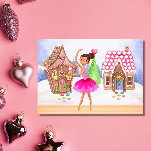 Nutcracker Sugar Plum Fairy Ballet-jul Helgkort (Skapare uppladdad)