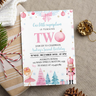 Nutcracker Sugar Plum Fairy Birthday-inbjudan Inbjudningar