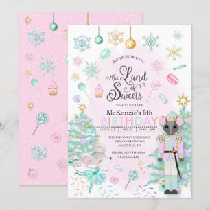 Nutcracker Sugar Plum Fairy God Jul Födelsedag Inbjudningar
