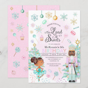 Nutcracker Sugar Plum Fairy God Jul Födelsedag Inbjudningar