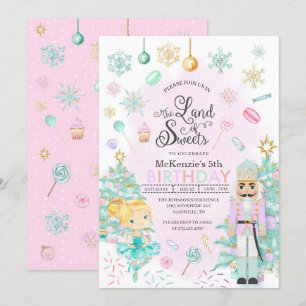 Nutcracker Sugar Plum Fairy jul Birthday Inv Inbjudningar