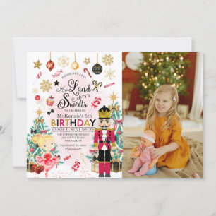 Nutcracker Sugar Plum Fairy jul Birthday Inv Inbjudningar