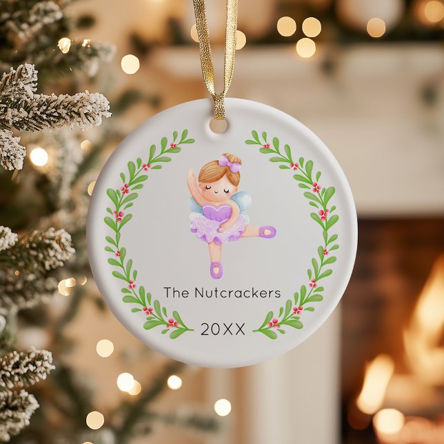 Nutcracker Sugar Plum Fairy Julfoto Julgransprydnad Keramik (Skapare uppladdad)