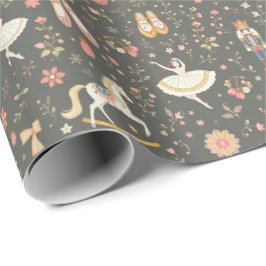 Nutcracker Suite Ballerina Horse Grått Presentpapper