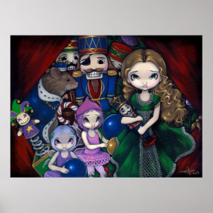 Nutcracker Suite christmas fairy ballet Art Skriv Poster