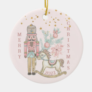 Nutcracker Suite med hans Rocking Horse Julgransprydnad Keramik