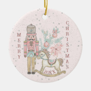 Nutcracker Suite med hans Rocking Horse Julgransprydnad Keramik