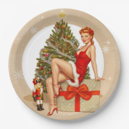 Nutcracker Sweet Retro Pinup Christmas Paper Plate