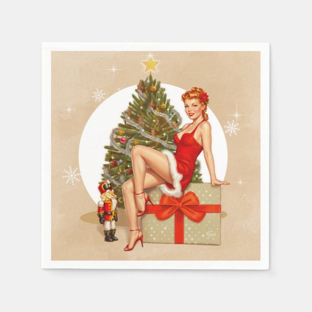 Nutcracker Sweet Retro Pinup Jul Servetter (Framsidan)